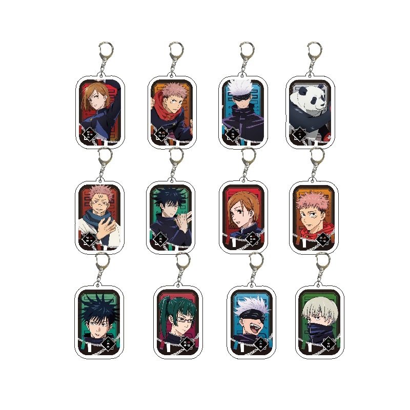 Anime keychain spell return Demon Slayer: Kimetsu no Yaiba Bungou Stray Dogs double-sided acrylic jade pendant cross-border establishment