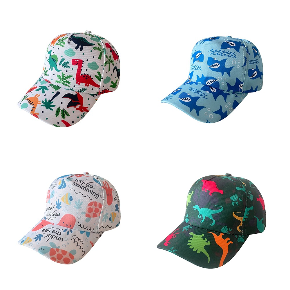 Manufacturers foreign trade Amazon children's baseball cap spring and summer boys animal printed cap outdoor beach sun hat