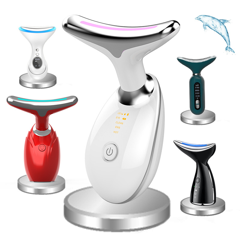 Cervical vertebra massage instrument beauty neck instrument multifunctional neck massager to remove neck lines method to make lines vibration hot compress instrument