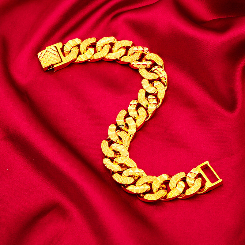 Vietnam sand Gold Bracelet Men's  gold plated women's horse whip  bracelet lovers long time does not fade bracelet_voghion.com