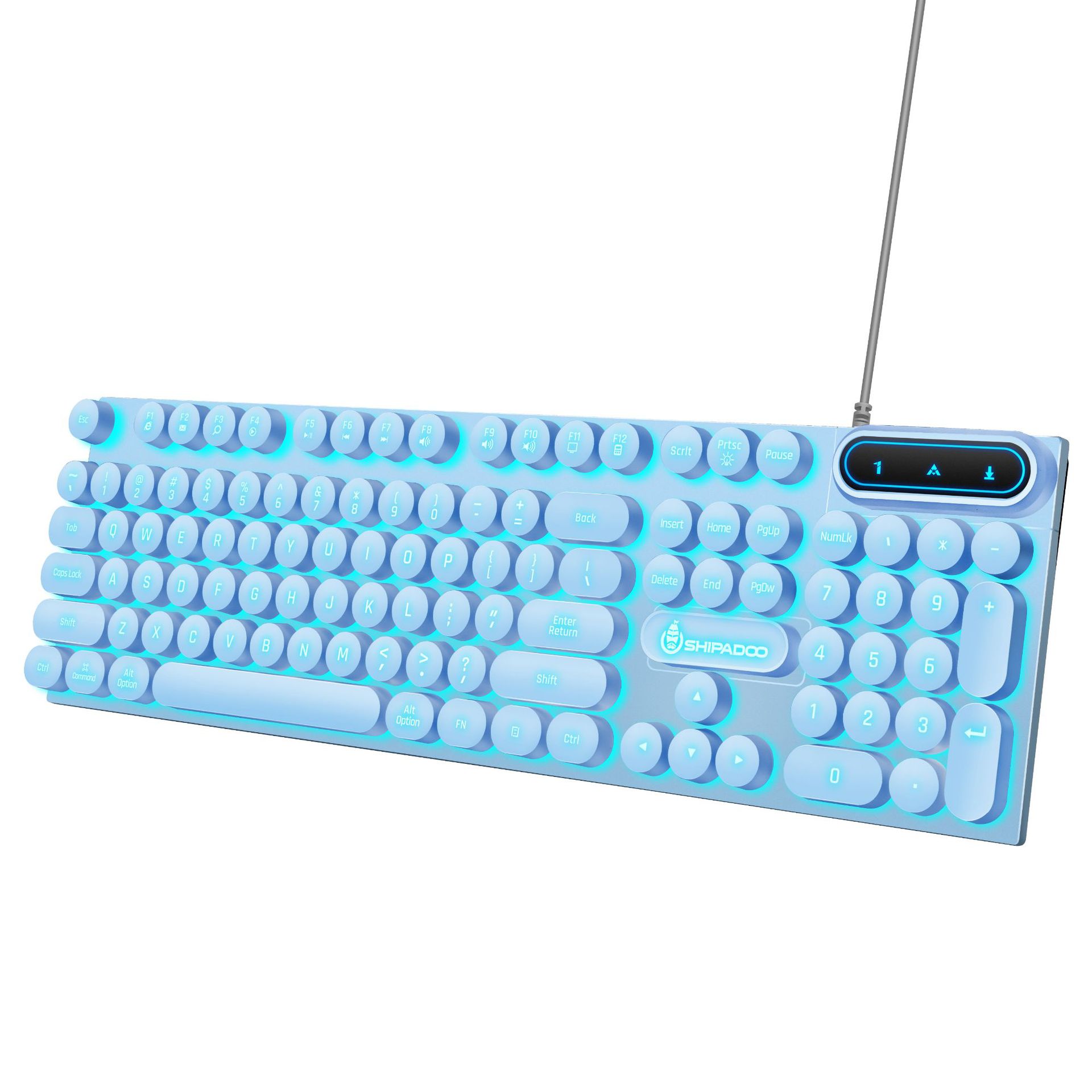 D500 punk wired USB port Luminous Gaming Keyboard and Mouse set Pink Blue punk round key word through key