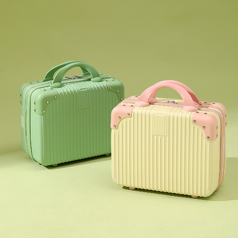 Retro cosmetic case 14-inch mini portable box small luggage hand gift storage cosmetic bag small password box