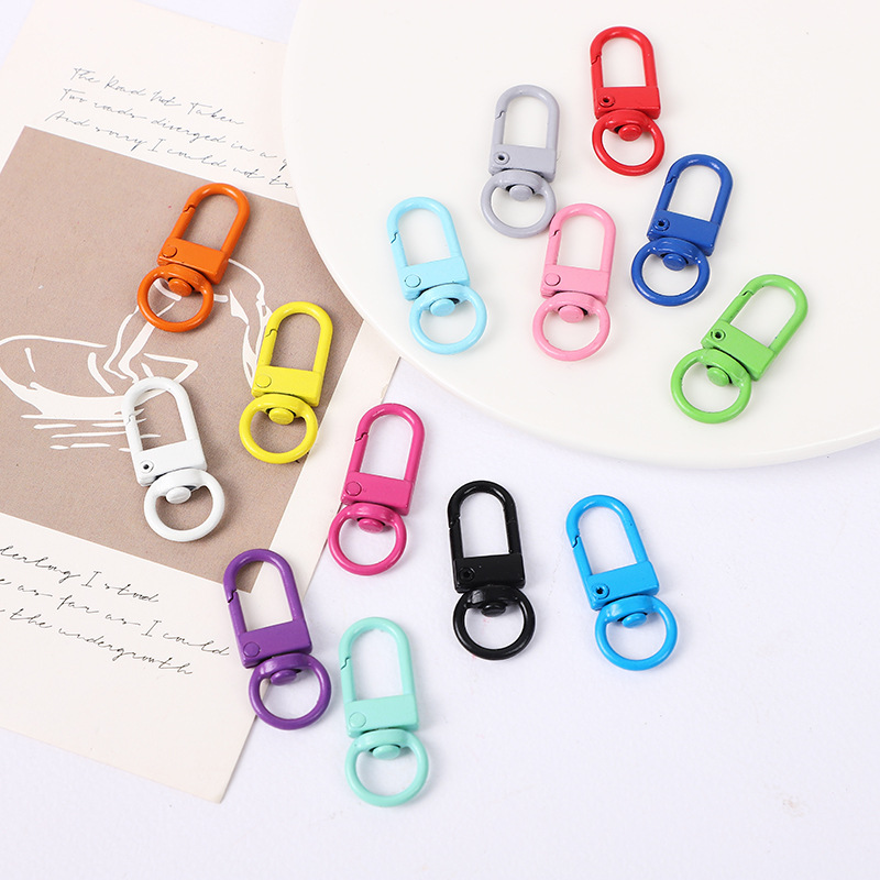 Paint color dog buckle metal jewelry hardware accessories U-shaped door buckle rotating keychain alloy bag DIY bag buckle