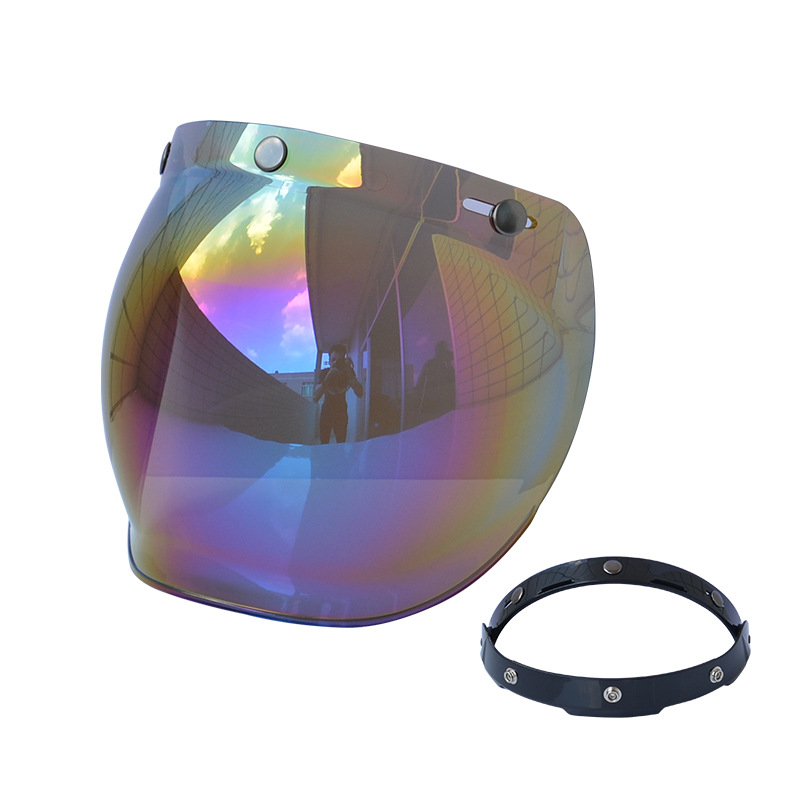 Spot new motorcycle helmet bubble lens button helmets lens retro Harley sun visor