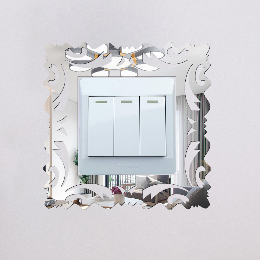 JM833 cross-border acrylic mirror square switch sticker reflective mirror sticker living room bedroom decorative wall sticker