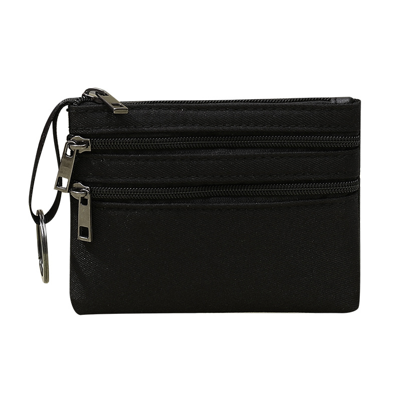 [in stock wholesale] ladies 2024 new fabric coin purse solid color multi-pocket zipper coin card bag