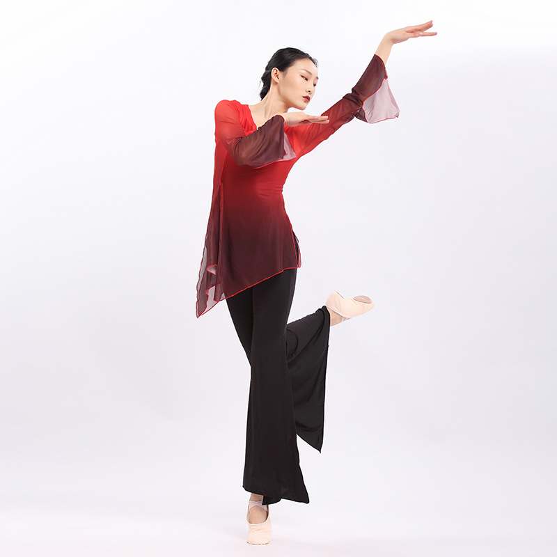 Bao Guang Hong Hua New Product Classical Dance Gradient Ethnic Rhyme Performance Practice Clothes Female Adult Gauze Dance Costume