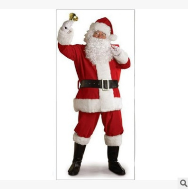 Factory spot supply Santa Claus suit seven-piece holiday atmosphere stage drama performance clothing