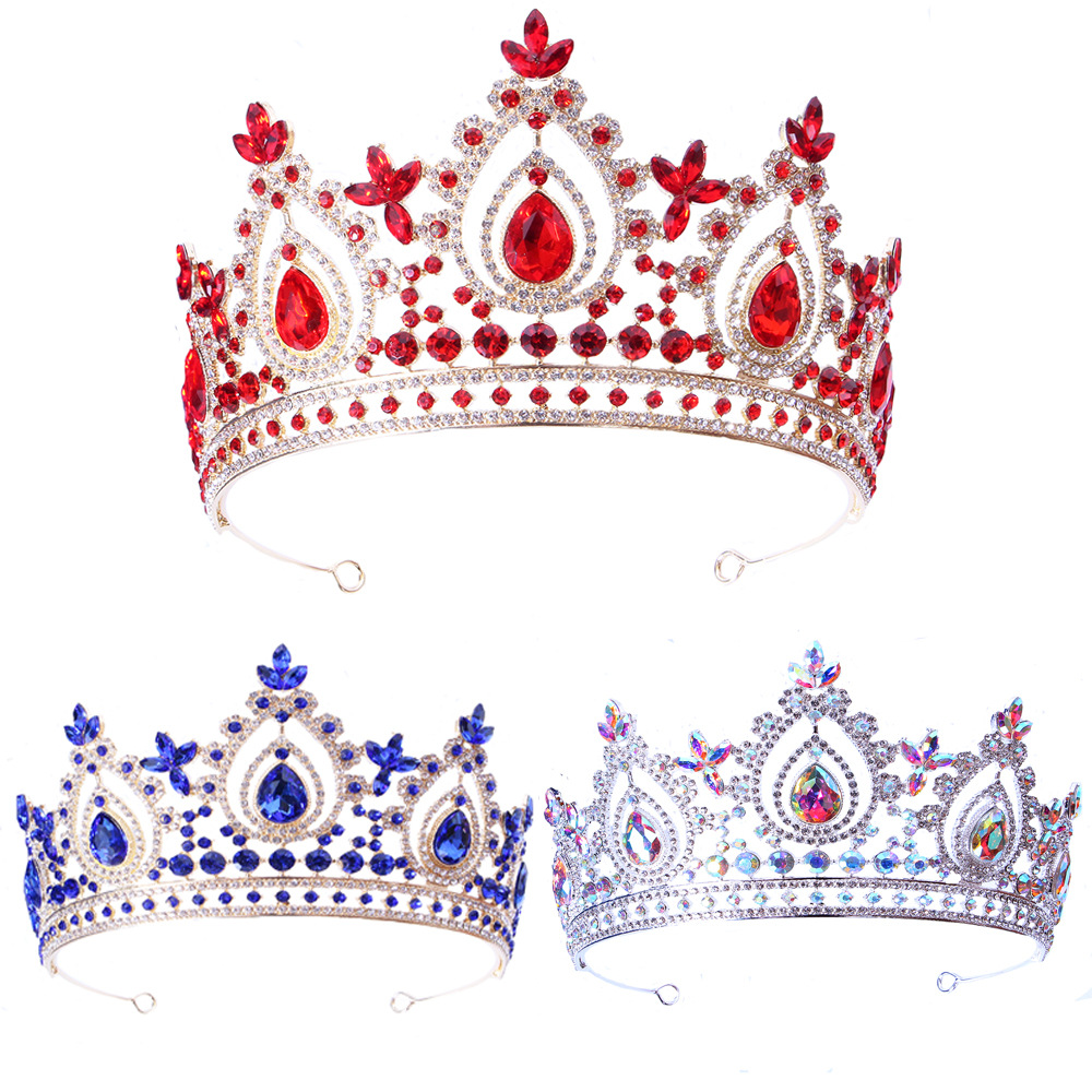Amazon European and American cross-border hot sale bridal crown Baroque color wedding vintage alloy holiday crown headdress