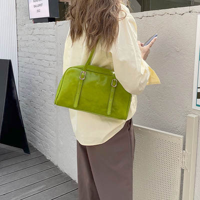 Spring Green Shoulder Bag Niche Casual Underarm Bag Korean ins Bag 2023 New All-match Commuter Women's Bag