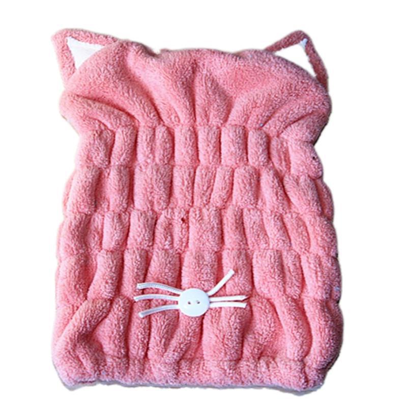 Korean Style Cat Ear Dry Hair Cap Shower Cap Super Absorbent Quick Drying Towel Coral Fleece Microfiber Dry Hair Cap