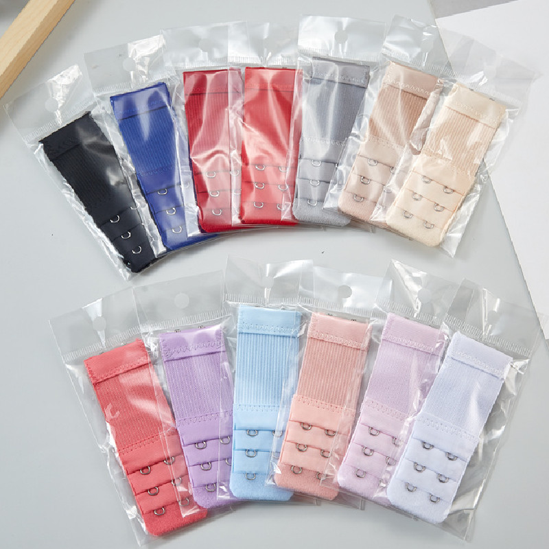 (Individually packaged) elastic three-row two-button stainless steel Bra extension buckle underwear buckle extension buckle