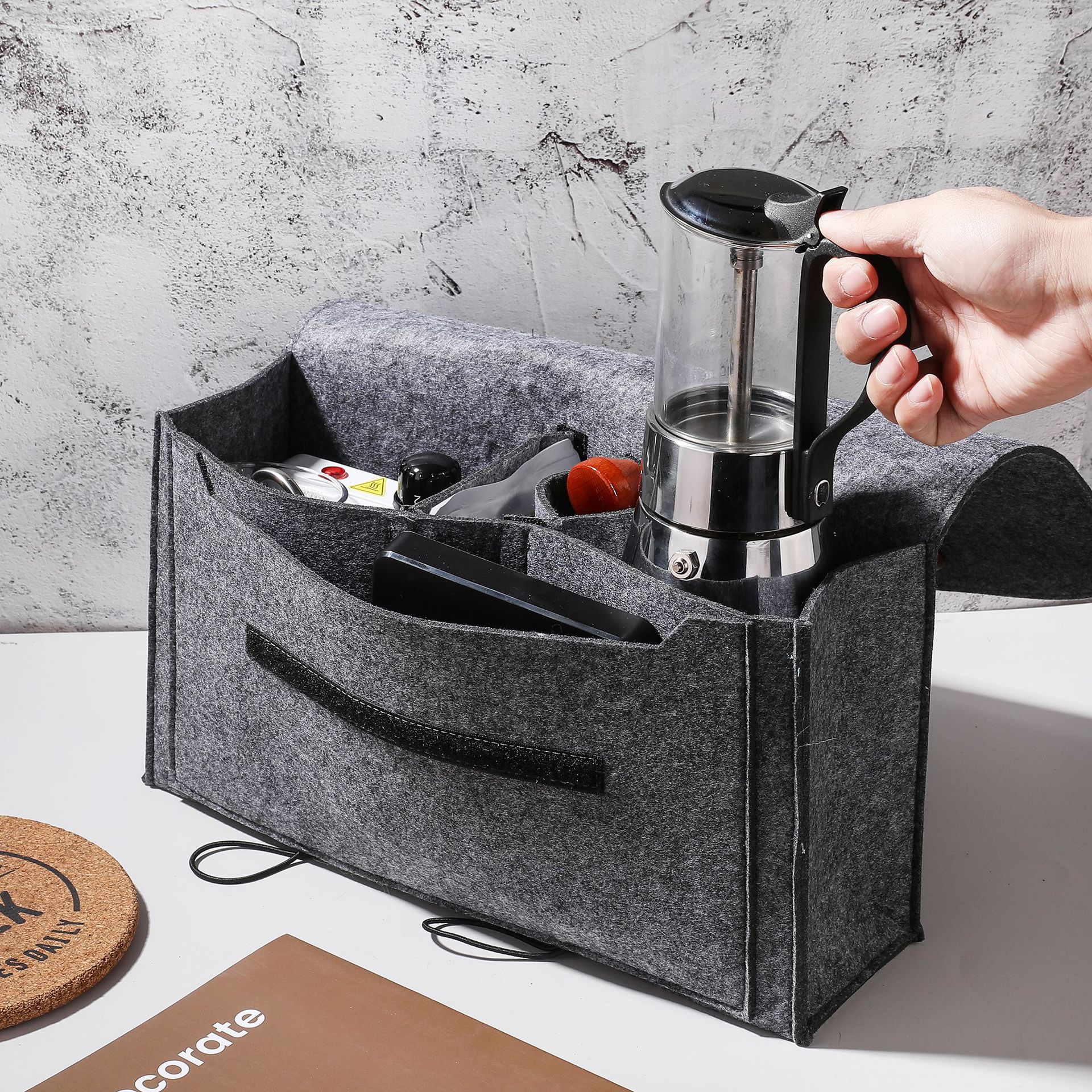 Household Moka Pot Storage Bag Outdoor Coffee Utensils Storage Bag Grinder Cup Storage Organizer Carrying Bag
