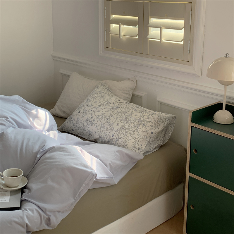 ins style small floral cotton fresh single product pillowcase single bed pillowcase 48 * 74cm cotton pillowcase
