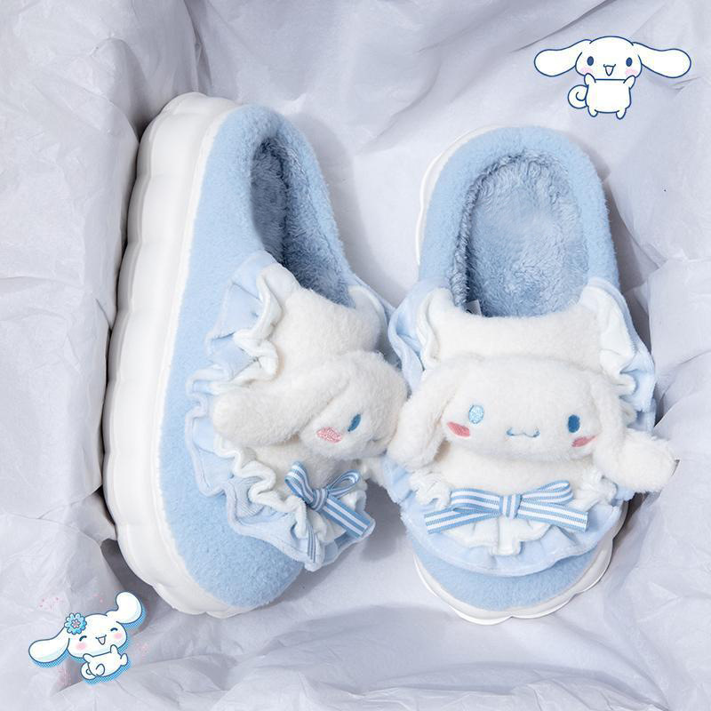 Genuine Sanrio European cotton slippers for women in autumn and winter new style indoor home furnishings with cute and cute Internet celebrity thick-soled cotton slippers