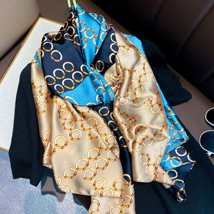 2023 New Li Jin satin summer sunscreen scarf women's printed lengthened shawl outer decorative scarf beach towel