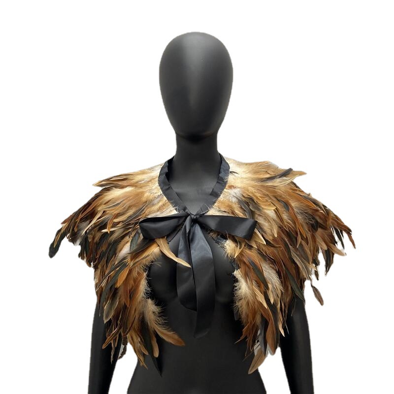 Amazon Halloween Feather Shawl Cape Waistcoat Fake Collar Masquerade Props Costume Costume Accessories