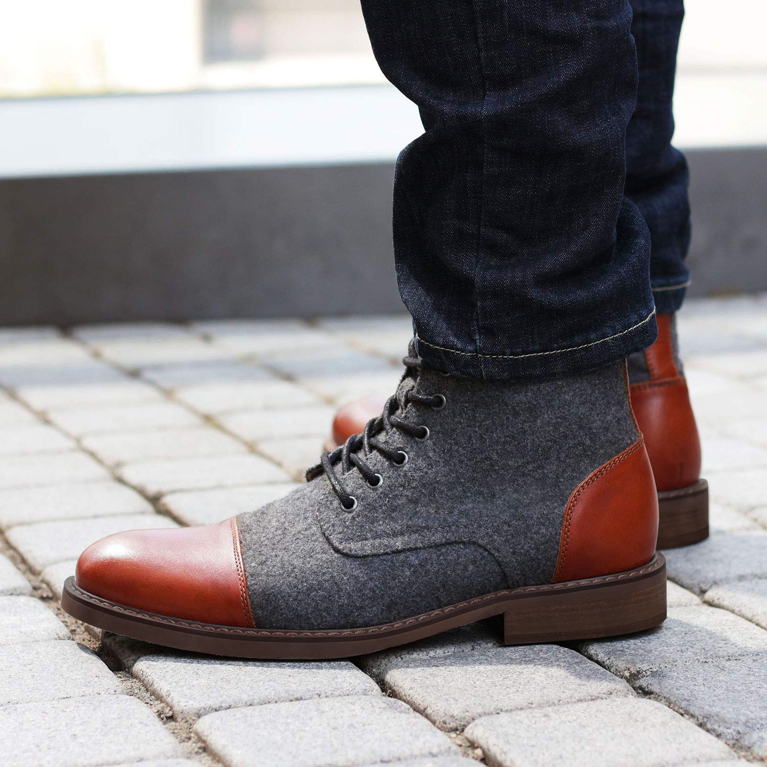 HPIOPL Cross-border Men's High-top Martin Boots Imitation Wool European and American Fashion Boots Autumn and Winter Men's Boots Men's Boots