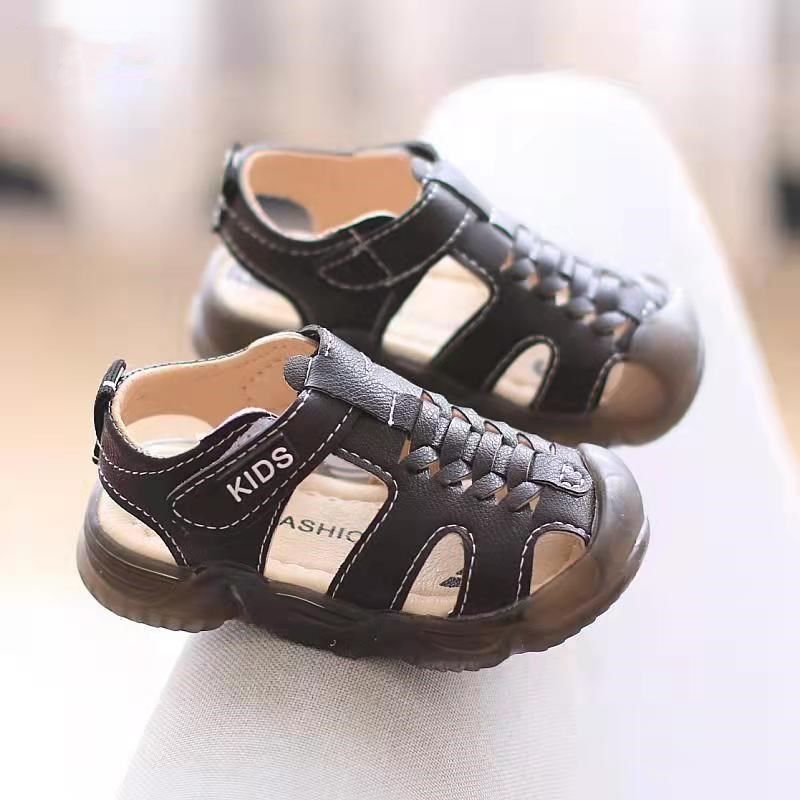 Baby toddler shoes soft bottom new summer baby shoes children's non-slip soft bottom anti-kick closed toe sandals Boys 0-3 years old