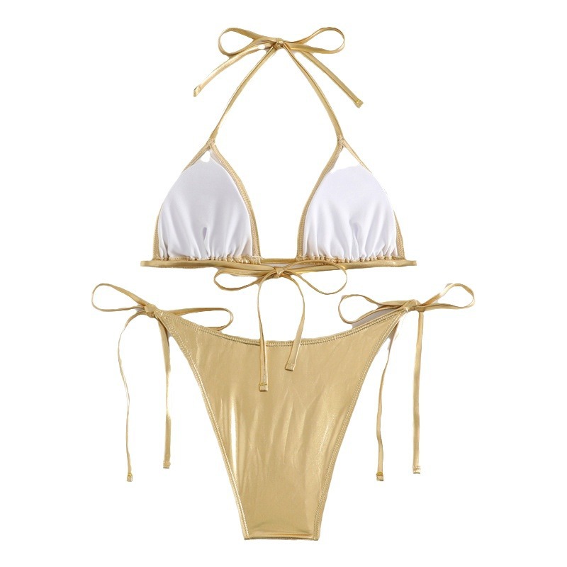 New European and American bronzing sexy halter bikini trend women's swimsuit Beach swimwear bikini AliExpress