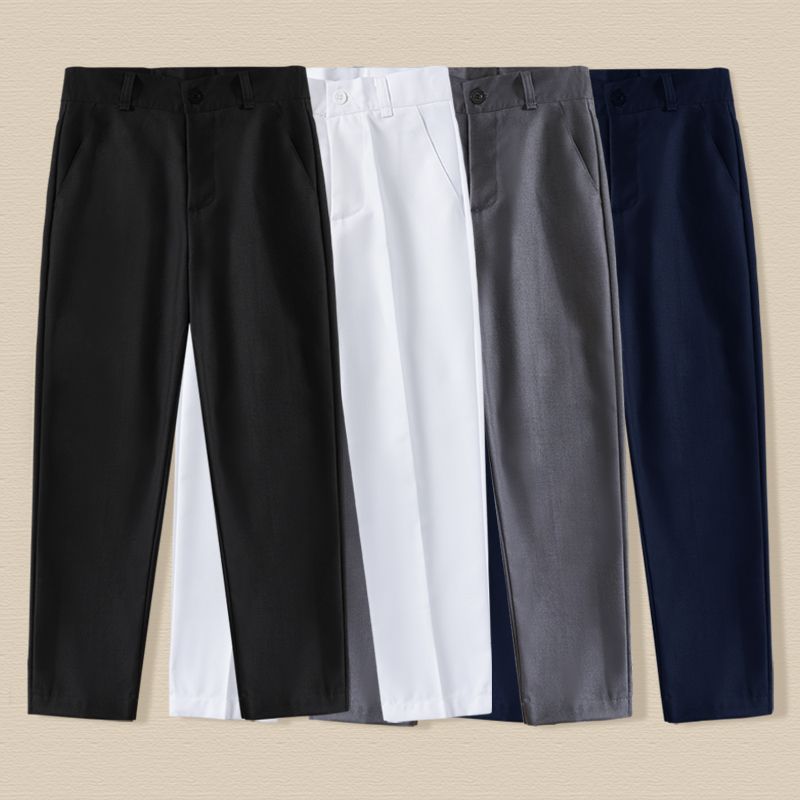 Boys' Black Trousers Children's Tibetan Blue School Uniform Pants Big Children's Strapped Pants Spring and Autumn Primary School Students' Performance Suit Pants
