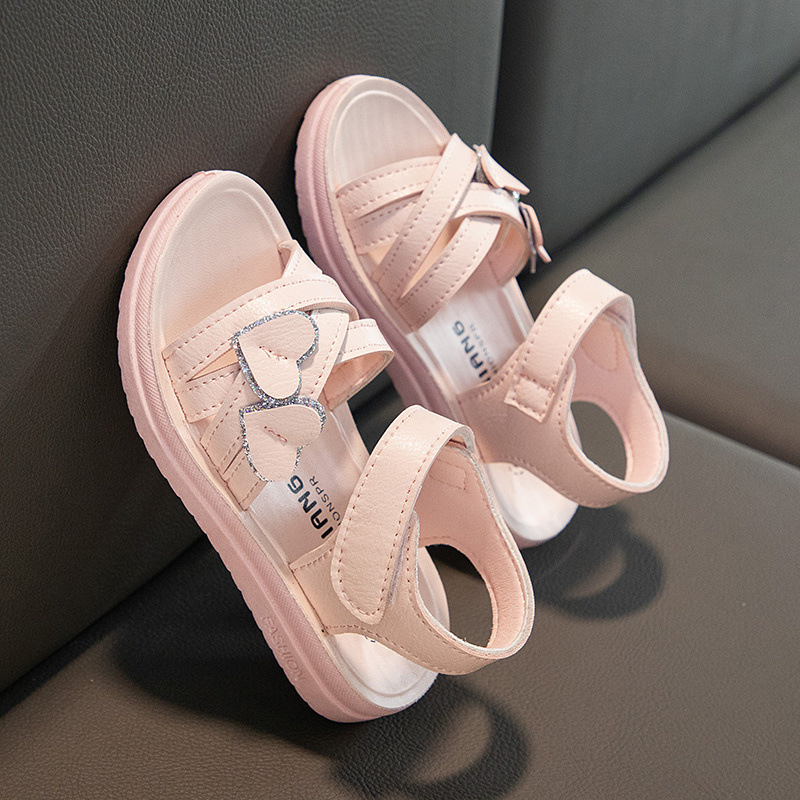Girls' Sandals 2023 Summer New Soft-soled Beach Shoes Big Children's Little Girl's Foreign Style Women's Treasure Princess Shoes