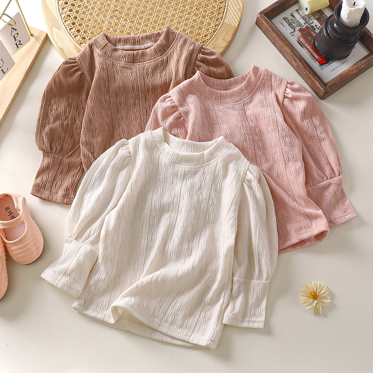 Girls' long-sleeved T-shirt autumn clothes spring and autumn baby children's clothing baby children's inner undershirt autumn top wholesale