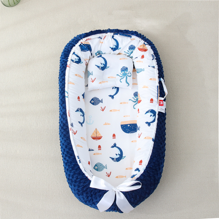 Hemei Cross-border Doudou Velvet Portable Pressure-proof Infant Bed Bionic Infant Nest Infant Pillow Travel Crib