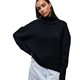 050 cross-border women's clothing New Amazon popular sweater European and American loose half turtleneck autumn and winter Russian sweater