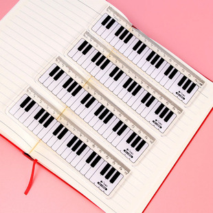 Xiaoyuer Piano Ruler Primary School Students 15cm Ruler Note Piano Ruler Children's Kindergarten Learning Stationery