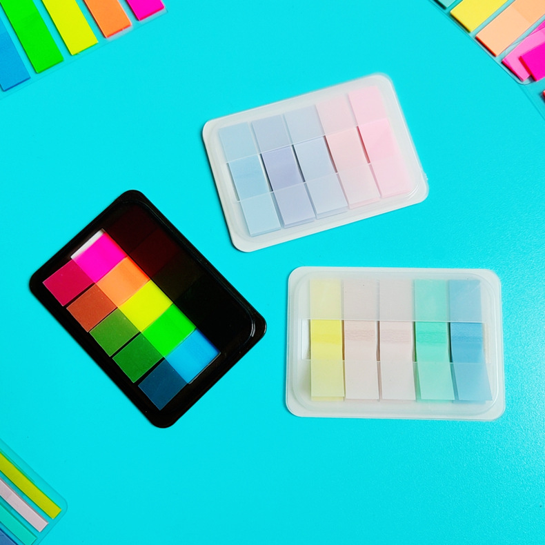 Pet Fluorescent Post-it Notes Macaron N-time Stickers Creative Markers Indicative Index Stickers Student Memo Note Stickers