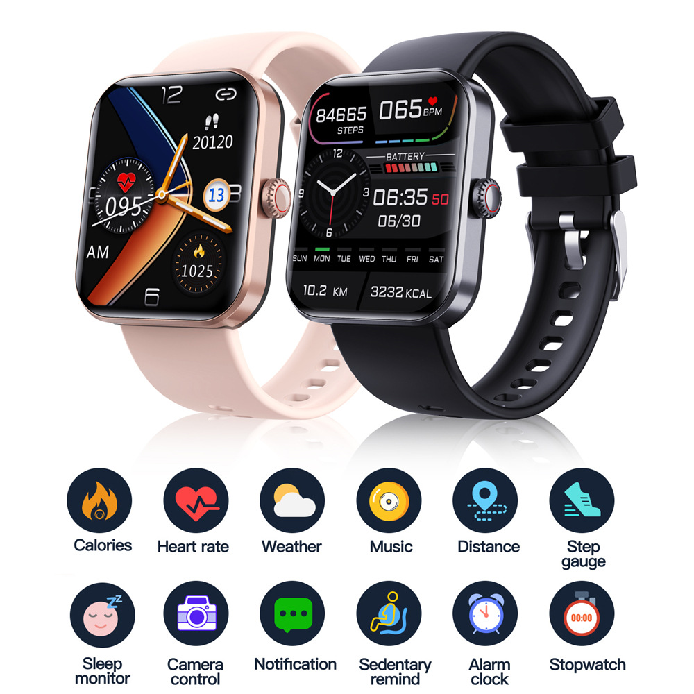 Cross-border F57L smart watch heart rate blood pressure temperature monitoring information push multiple sports SmartWatch