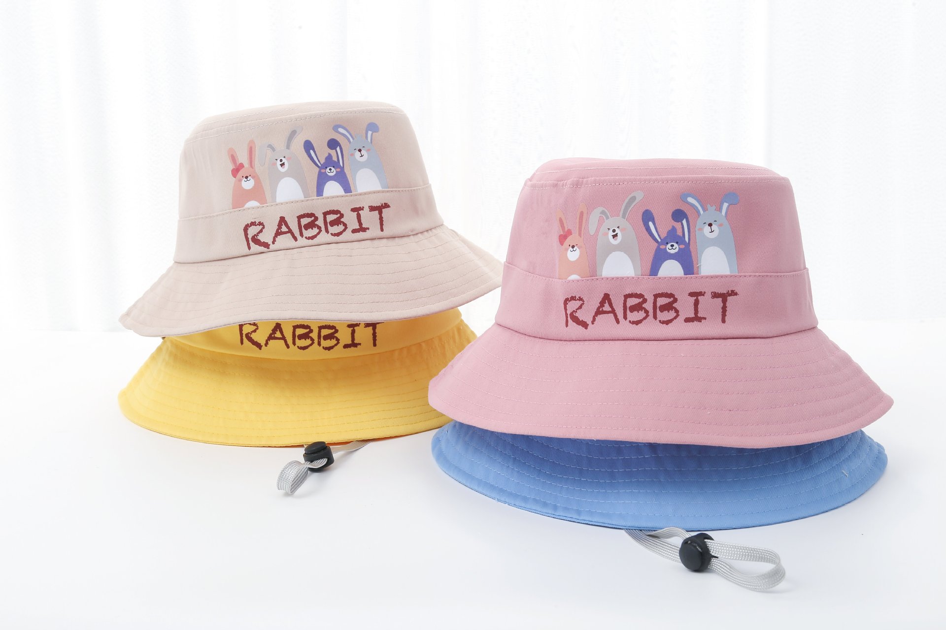 New Children's Hat Casual Fisherman Hat Outdoor Sunshade Cartoon Rabbit Cute Baby Hat Sun Hat for Boys and Girls
