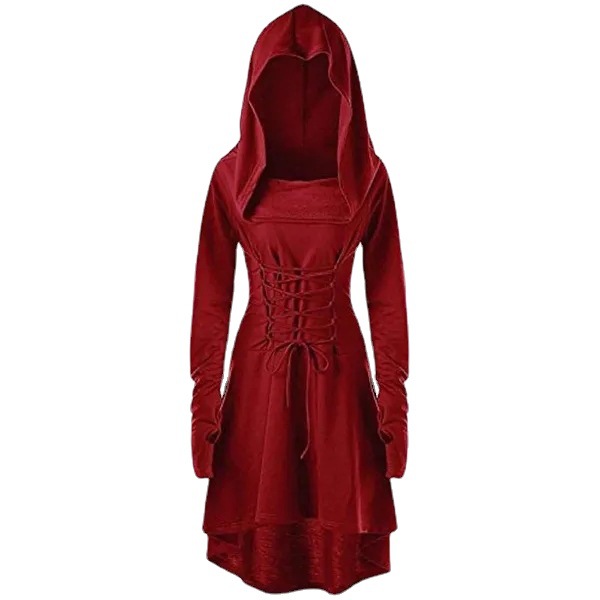 Ebay Amazon European and American Foreign Trade Explosions Women's Solid Color Holiday Performance Dress Long Sleeve Hooded Strap Dress