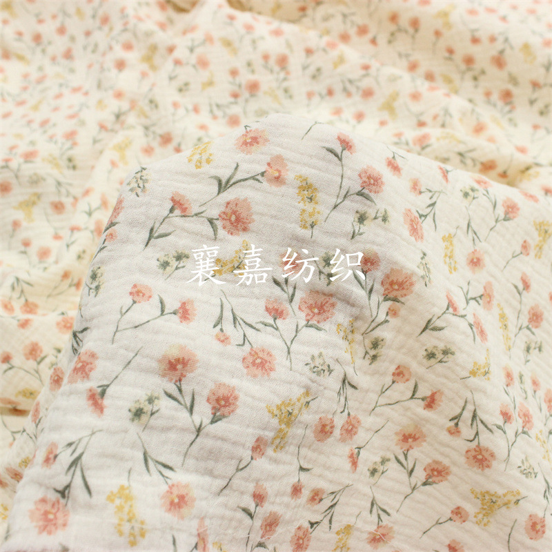 Cotton Double Gauze Crepe Small Floral Fabric Children's Clothing Home Clothes Pajamas Fabric