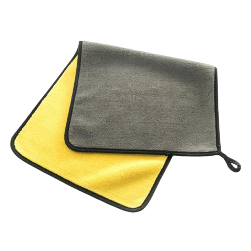 Car towel double-sided composite fiber thickened absorbent coral fleece glass car wash cloth car towel wholesale