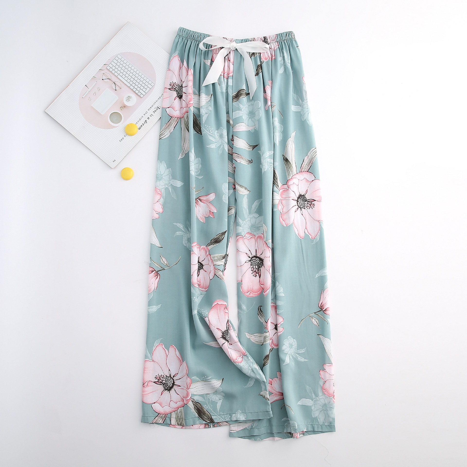 Pyjamahose aus Baumwolle und Seide für Damen, weite Hosen, Außenhandel, Sommer, neue große Größe, lockere Oberbekleidung für Schwangere_voghion.com
