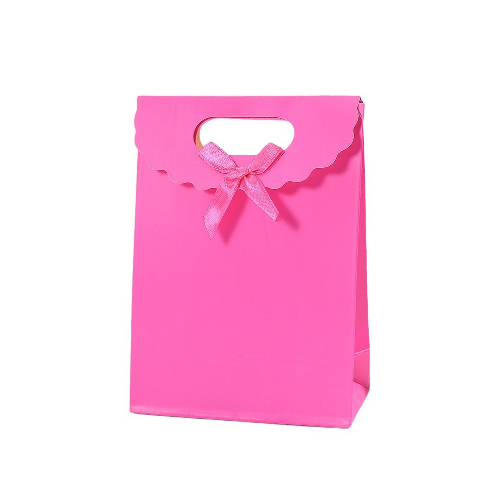 Solid color white cardboard bag color simple printing flip handbag printed LOGO dessert milk tea packing bag