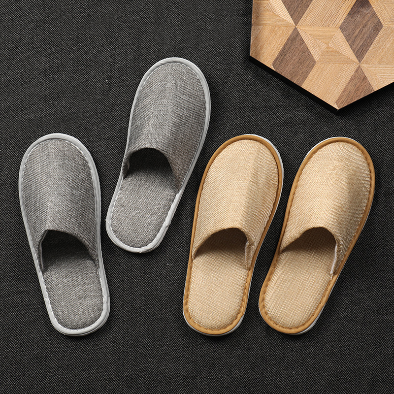 Star hotel disposable slippers homestay hotel special thick non-slip hospitality linen half package Logo wholesale