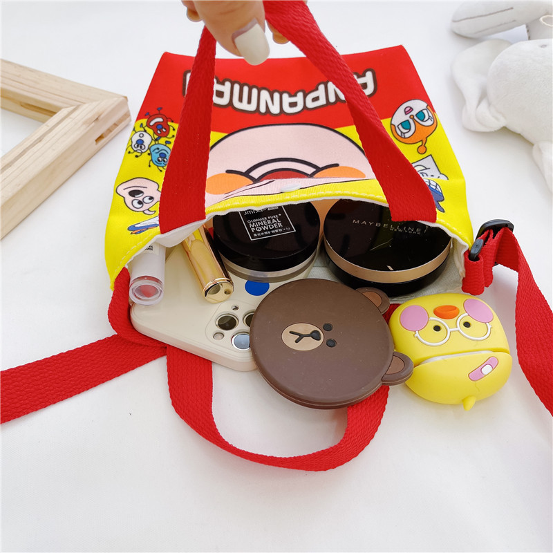 Cartoon Graffiti Cute Girls' Crossbody Bag Parent-Child Large Capacity Mobile Phone Bag Western-style Children's Canvas Handbag