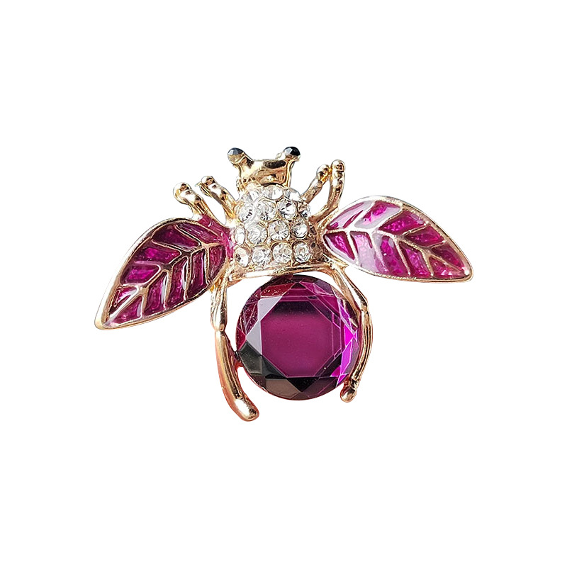 Zircon Diamond Pearl corsage cartoon cute bee brooch alloy dripping oil women's clothing pin accessories wholesale
