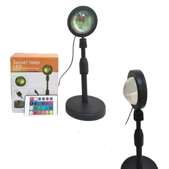 Net red light RGB headlamp sunset light remote control 16-color retractable sunset live atmosphere sunset light