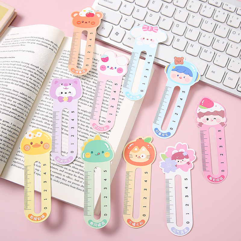 Cute simple creative bookmark ruler box cartoon small animal high color value student paper stationery 61 gift
