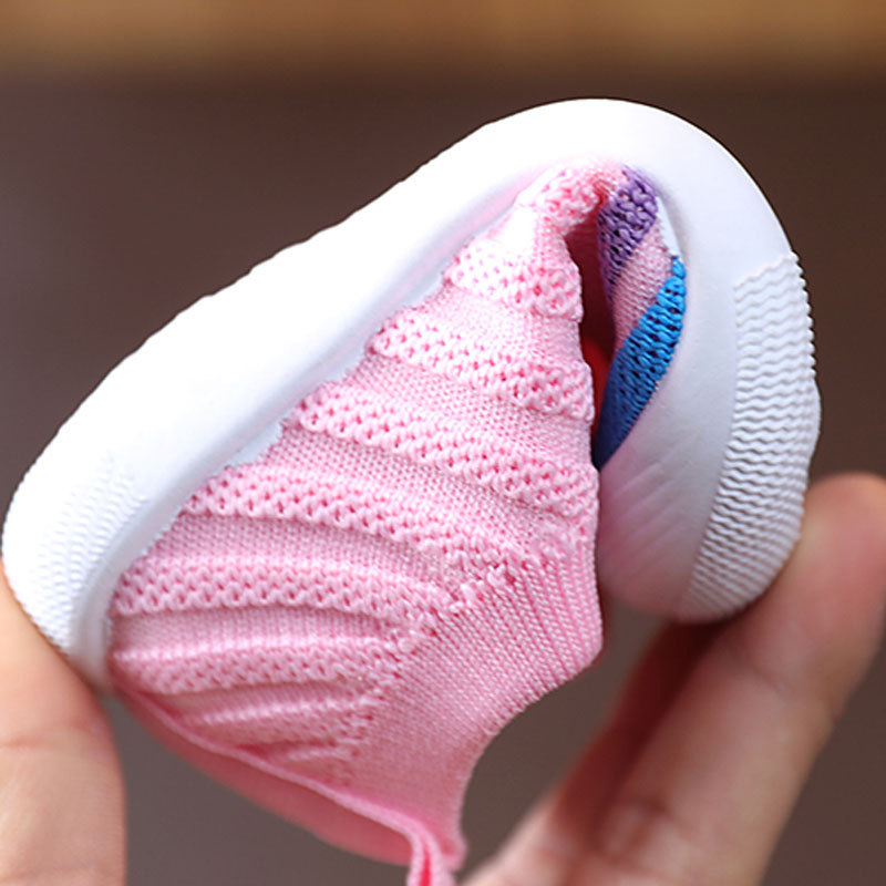 Children's shoes 2021 spring and autumn infant toddler shoes baby soft bottom no drop boys and girls cloth shoes knitted indoor and outdoor wholesale