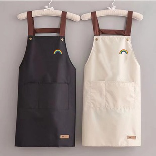 Apron custom waterproof oil-proof high color value kitchen home waist men's and women's work clothes printed apron a batch