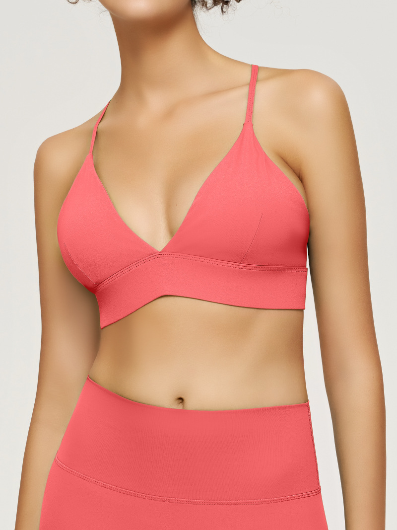 European and American high elastic sports underwear shockproof yoga vest sling nude running fitness top sexy beauty back bra