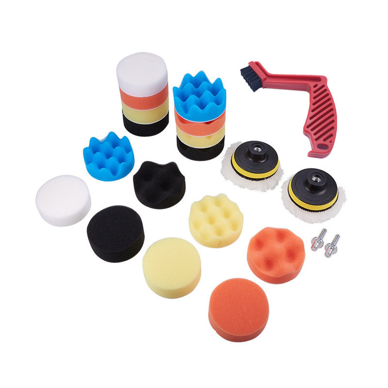 3 inch car beauty polishing sponge wheel 19 piece set 25PCs 22 pieces sponge polishing wheel waxing sponge disc