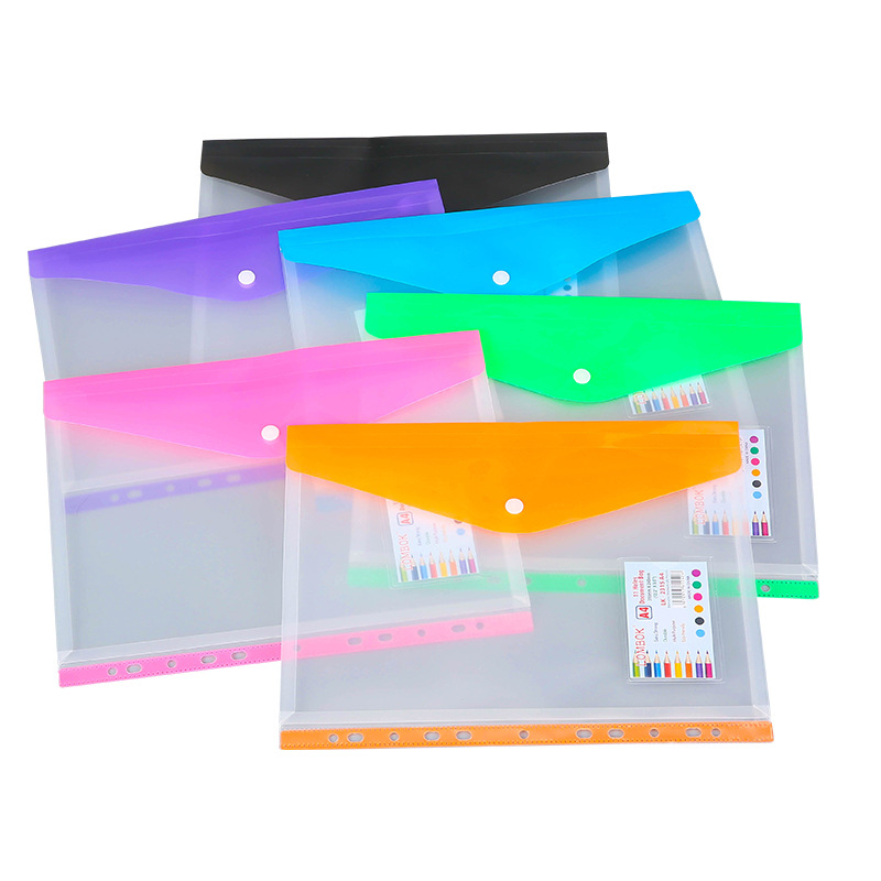 Factory wholesale A4 transparent pvc/pp plastic multi-style horizontal Three-dimensional information kit test paper contract bag