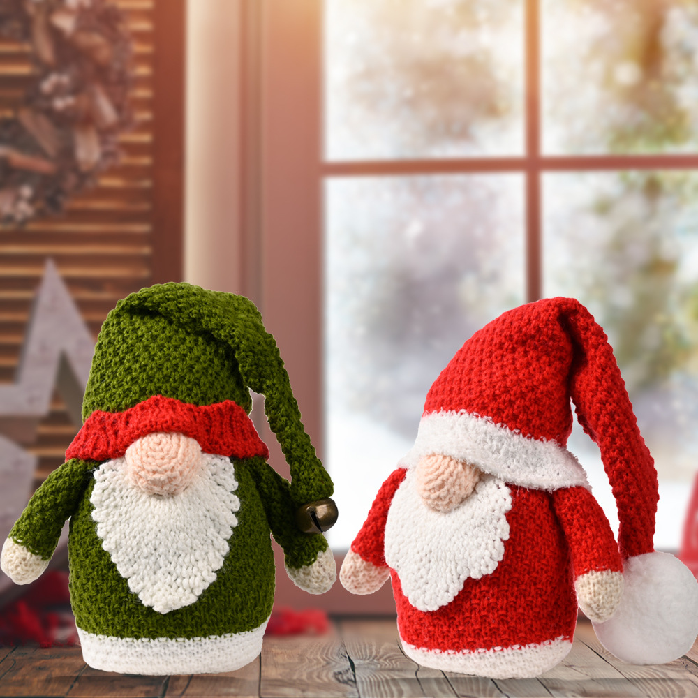 Christmas Decorations Knitted Rudolph Ornaments Christmas Gnome Doll Christmas gnomes_voghion.com