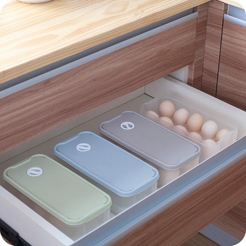 Double Layer Egg Box Stackable Kitchen Egg Shelf Dustproof Food Refrigerator with Lid Storage Box